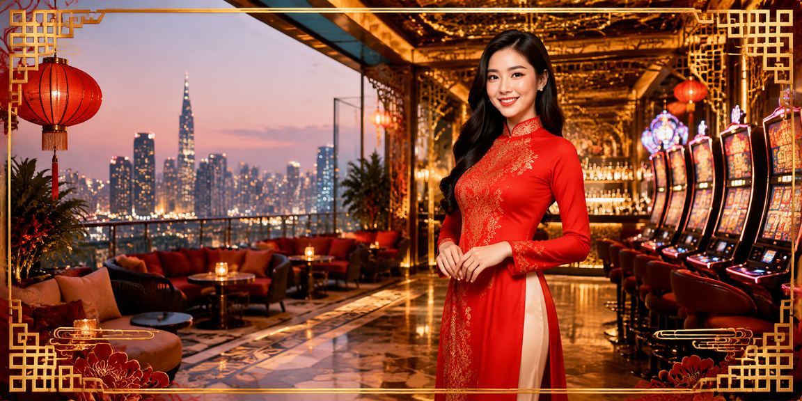 Người phụ nữ mặc áo dài tại TP.HCM sử dụng điện thoại để thực hiện giao dịch nạp tiền vào tài khoản casino trực tuyến