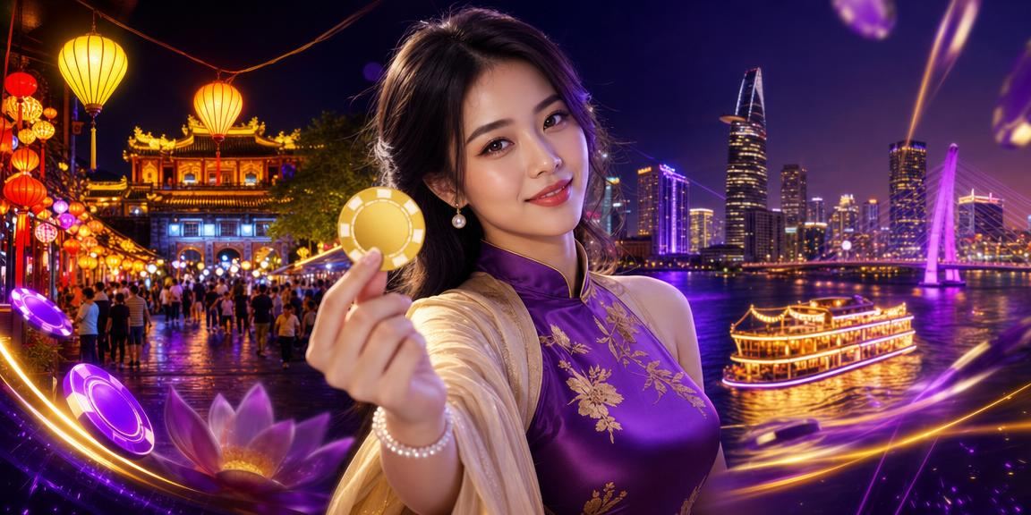 Không gian chợ đêm Sài Gòn về đêm với người chơi trẻ cầm điện thoại theo dõi kết quả cược và kiểm tra số dư tài khoản